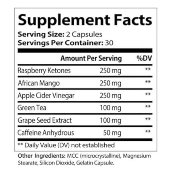 Mitolyn Fat Burner supplement fact